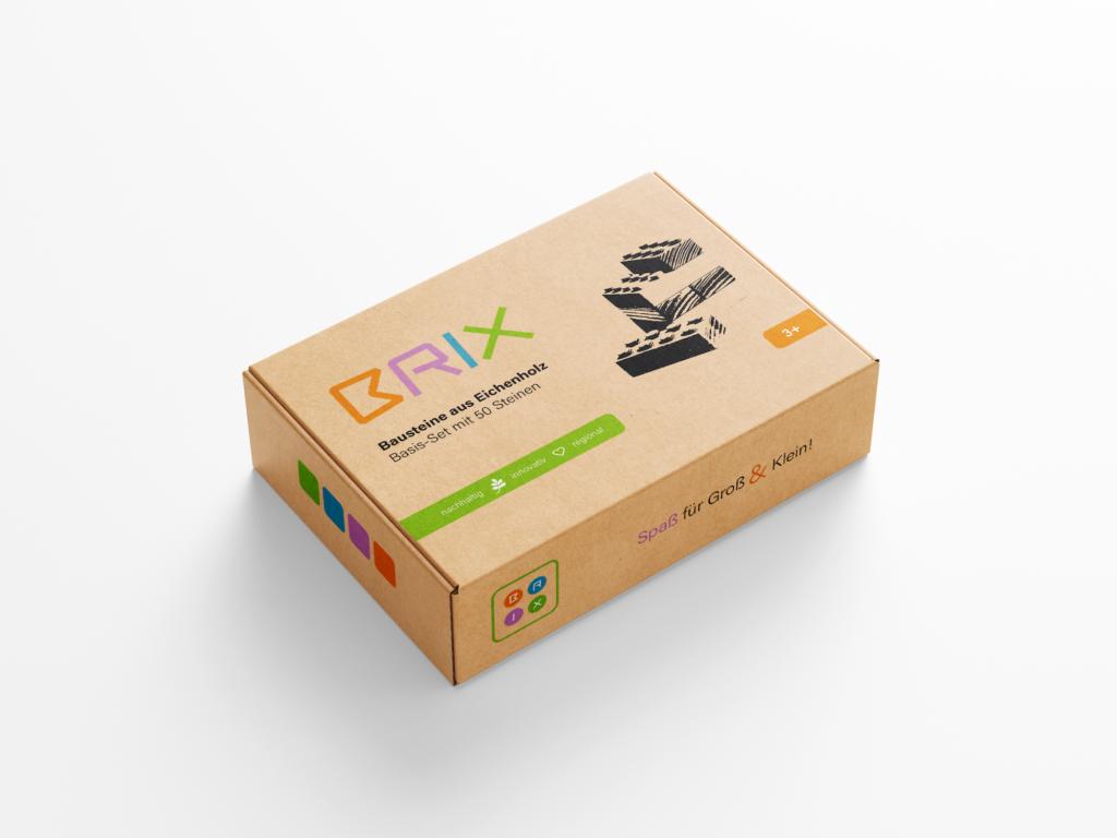 Mockup einer Brix Karton Schachtel, Verpackung